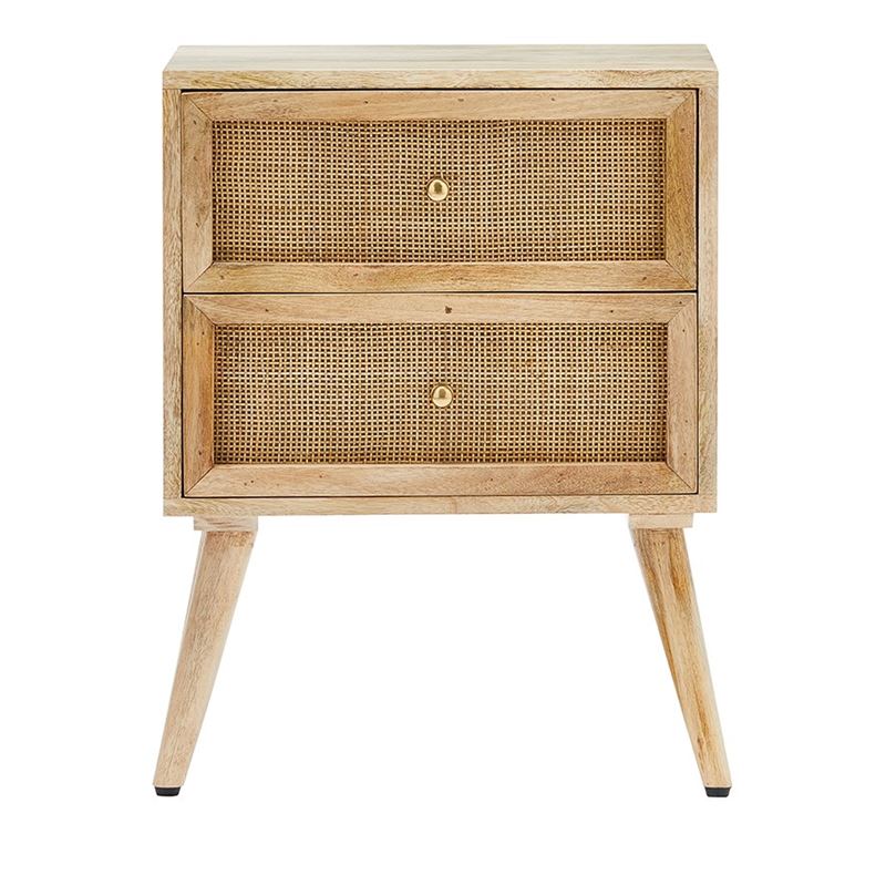 Anjuna Natural 2 Drawer Bedside Table