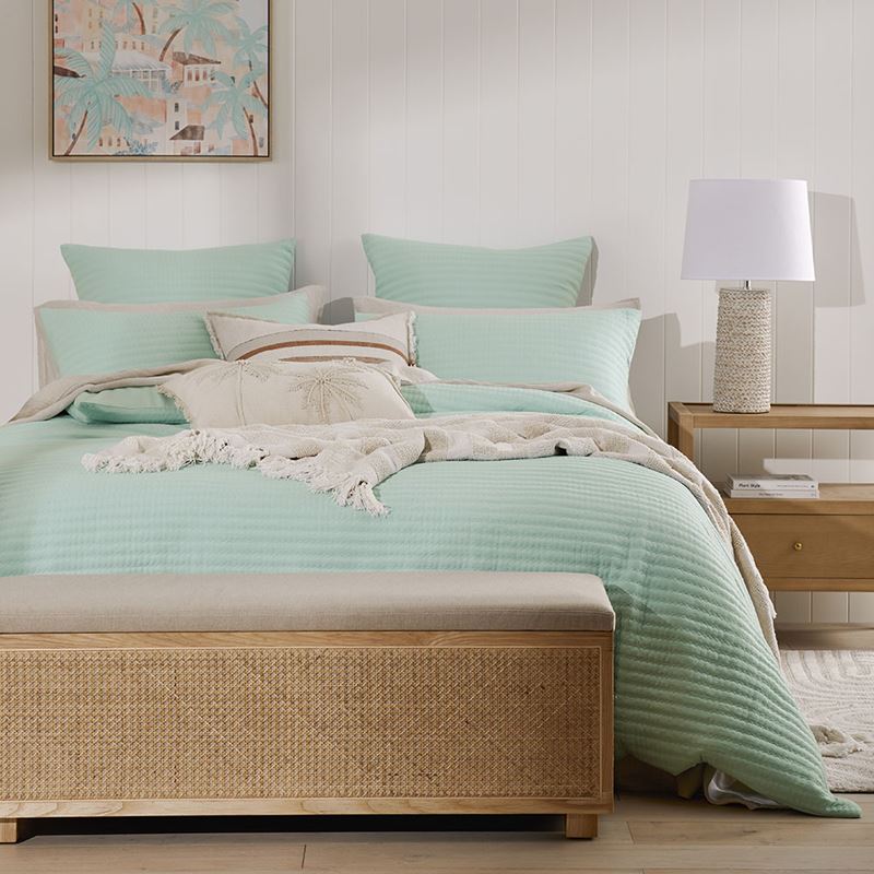 Oakley Mint Blue Quilted Pillowcases