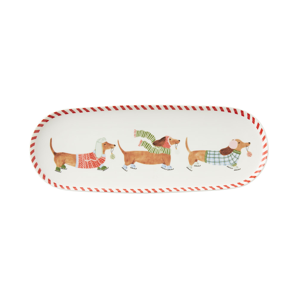 Christmas Multi Dashing Dachshunds Tray