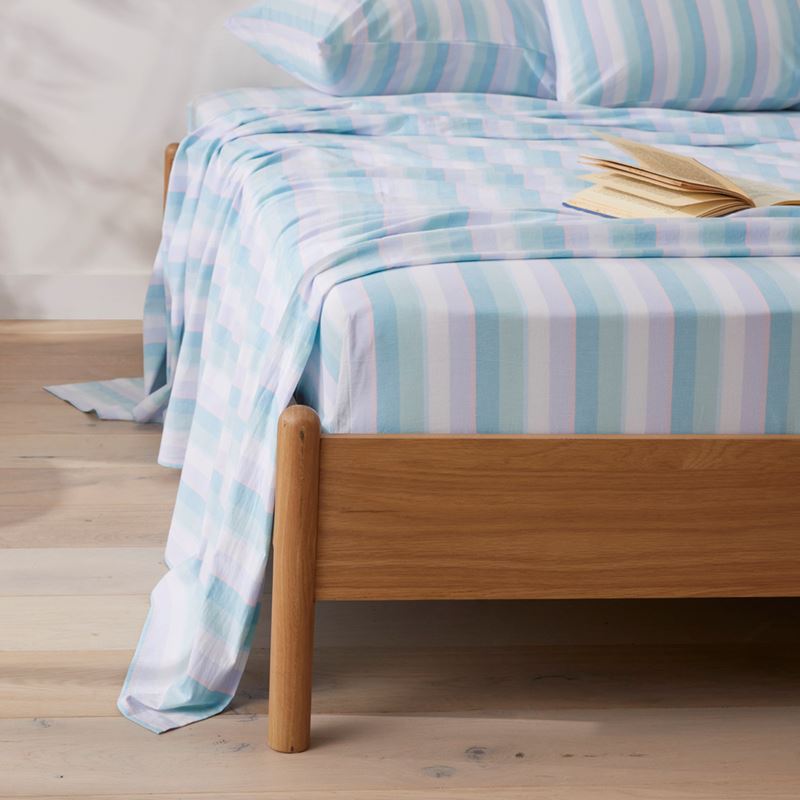 Yarn Dyed Cheerful Green Stripe Sheet Set
