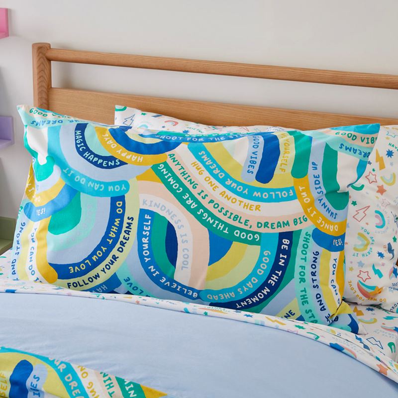 Good Vibes Blue Quilt Cover Set