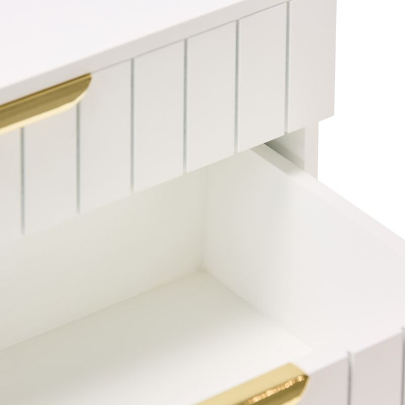 Manhattan White 3 Drawer Side Table