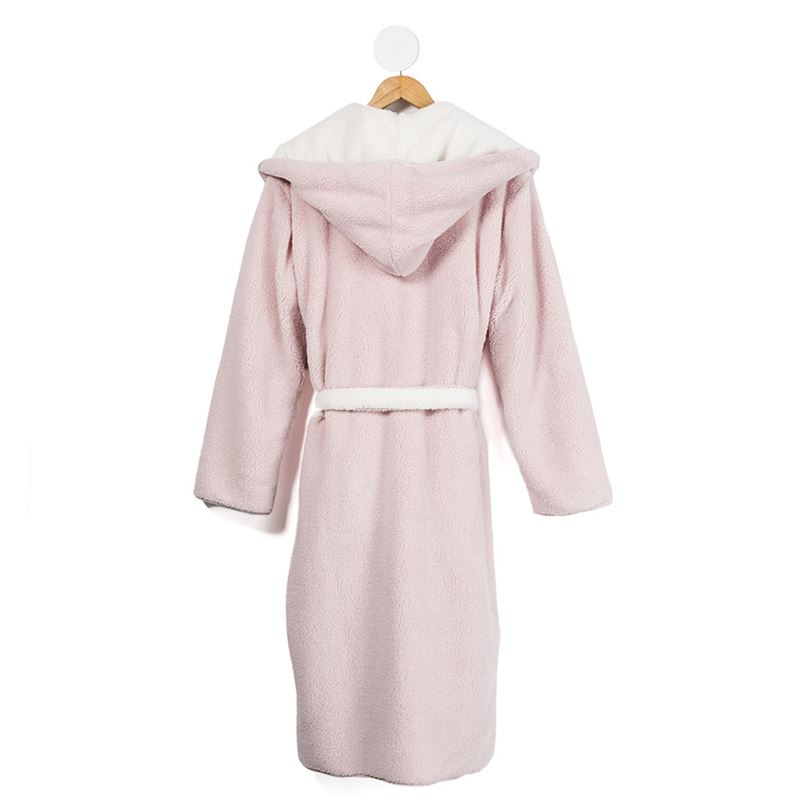 Sherpa Dusty Pink Hooded Bathrobe