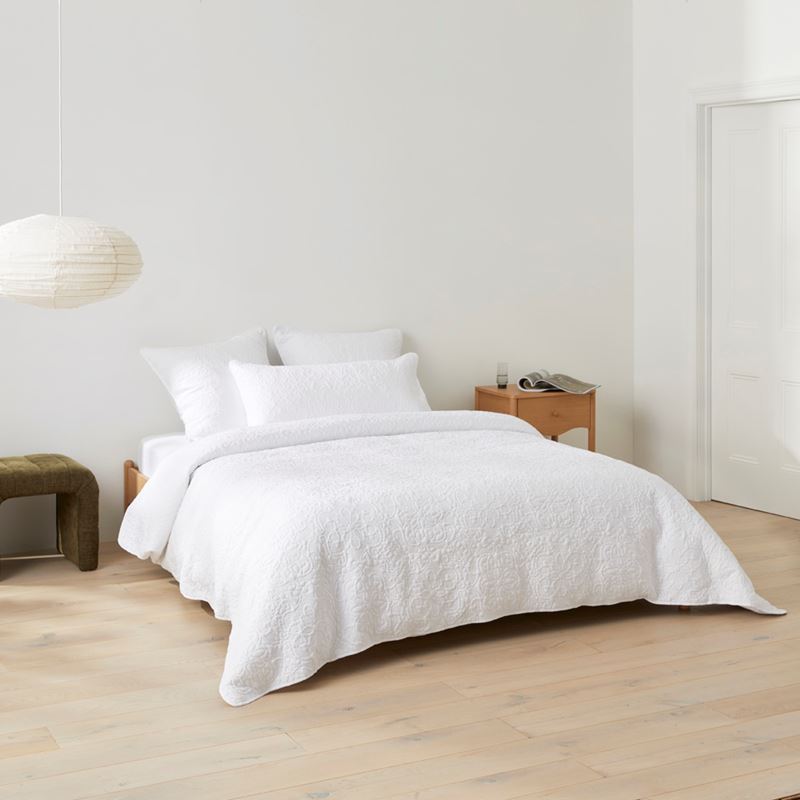 Chloe White Quilted Quilt Cover Separates