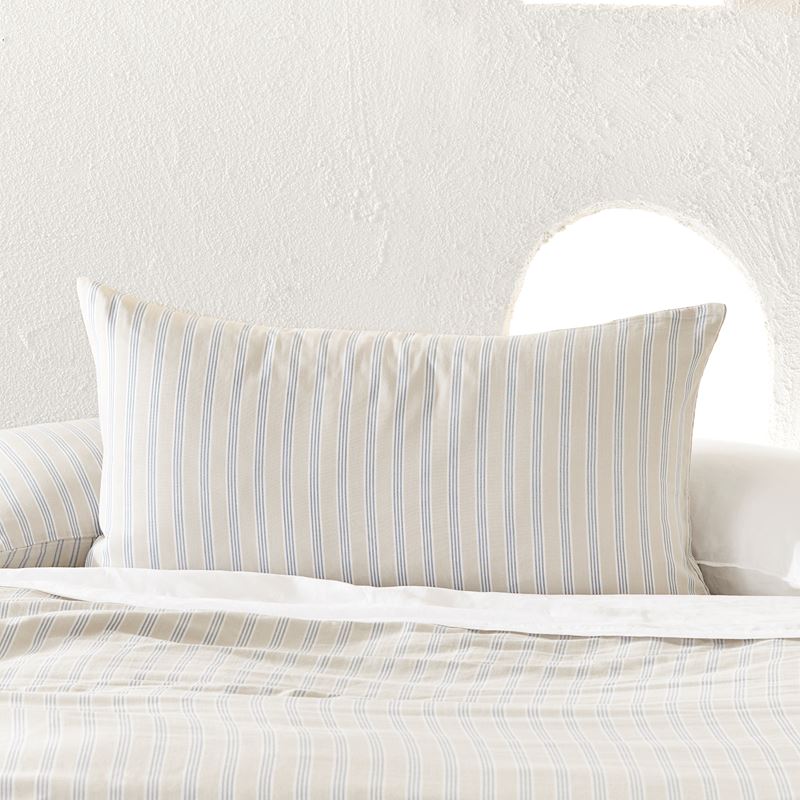 Cove Natural & Denim Stripe Quilt Cover Set + Separates