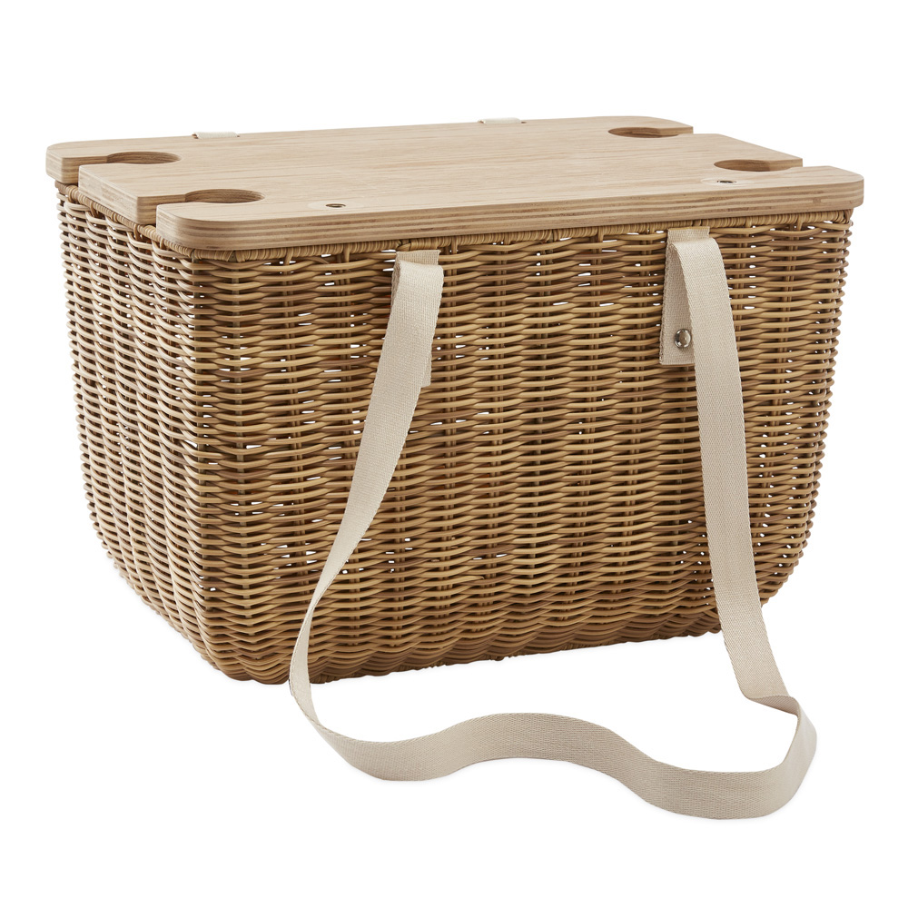 Rosie Natural Rectangle Picnic Basket
