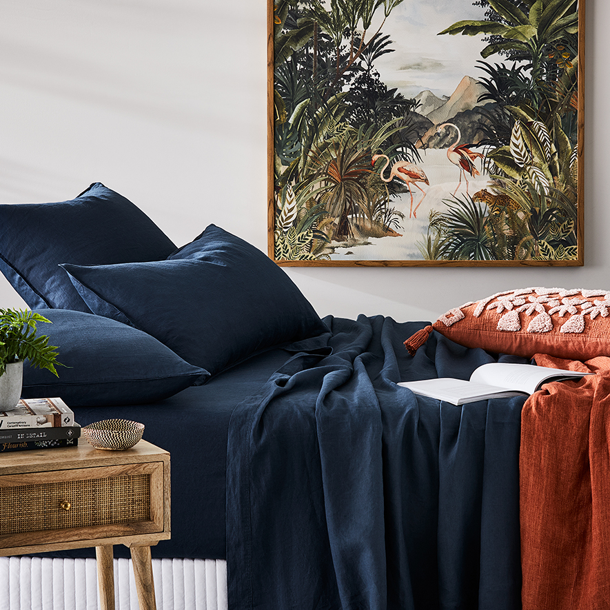 Vintage Washed Linen Old Navy Sheet Set