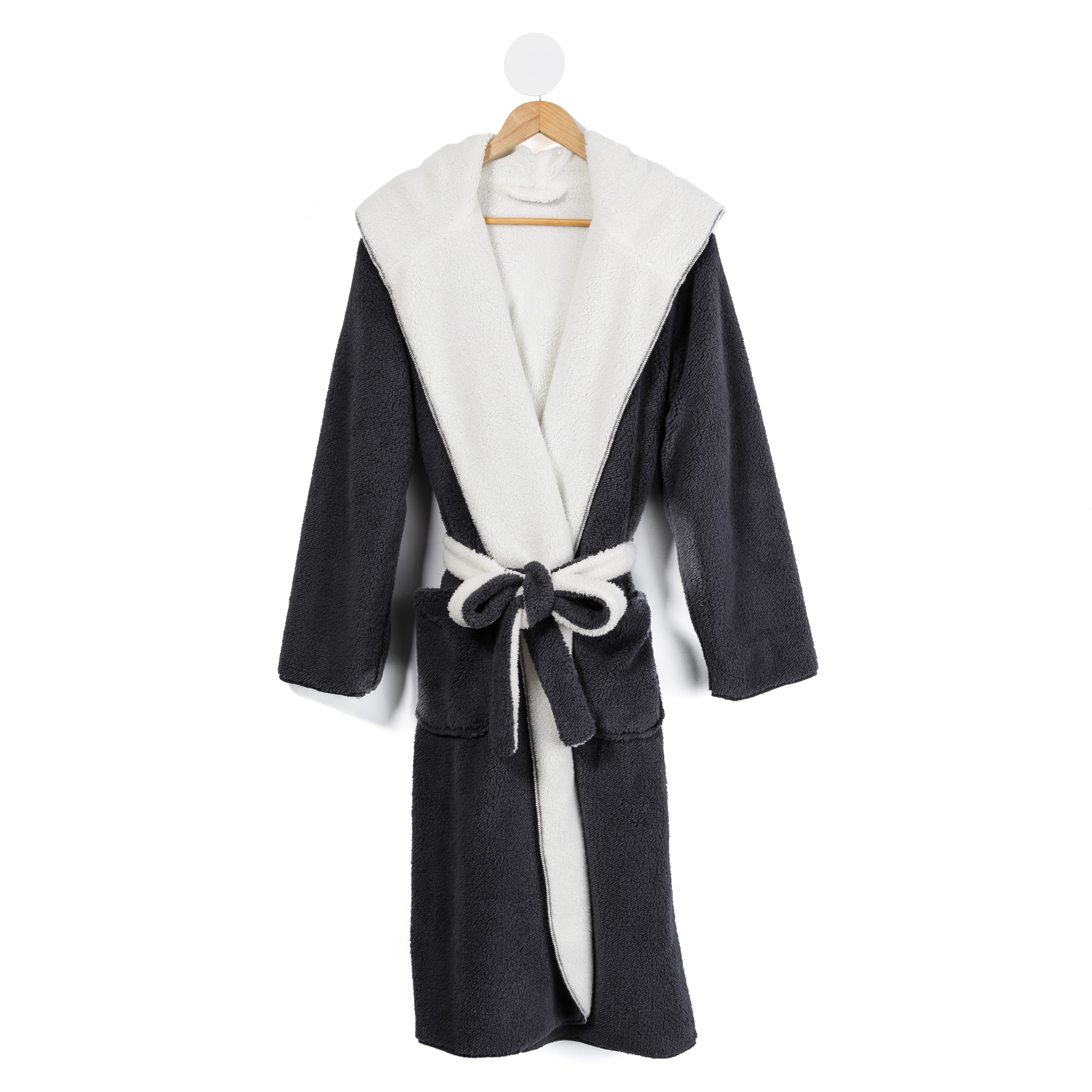 Sherpa Coal Hooded Bathrobe