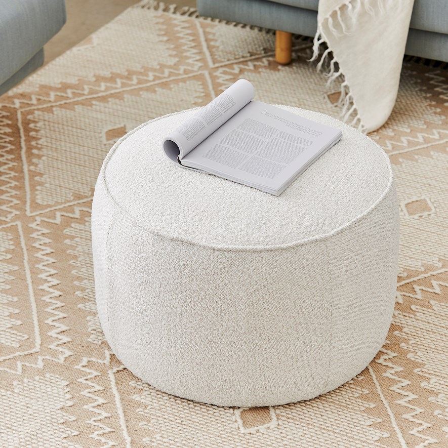 Norway Snow Boucle Ottoman