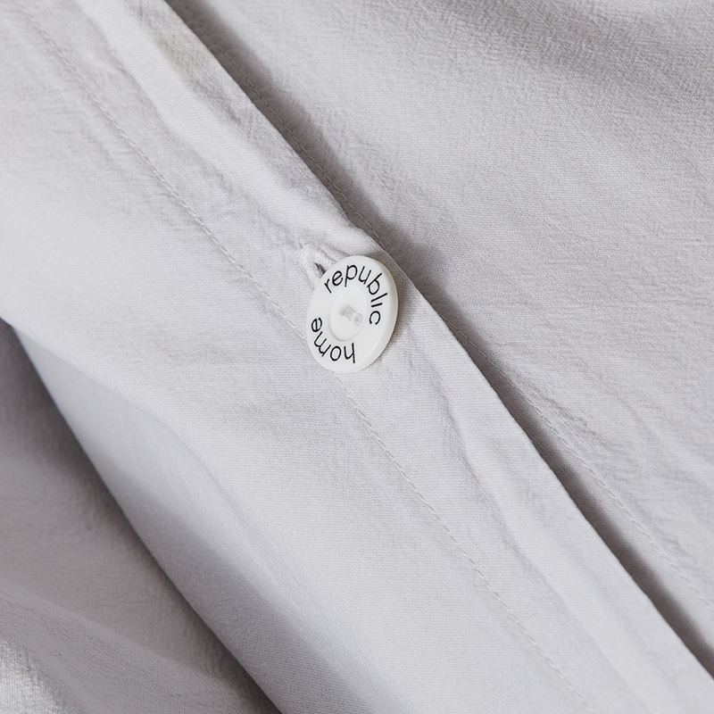 Stonewashed Cotton Silver Quilt Cover Separates