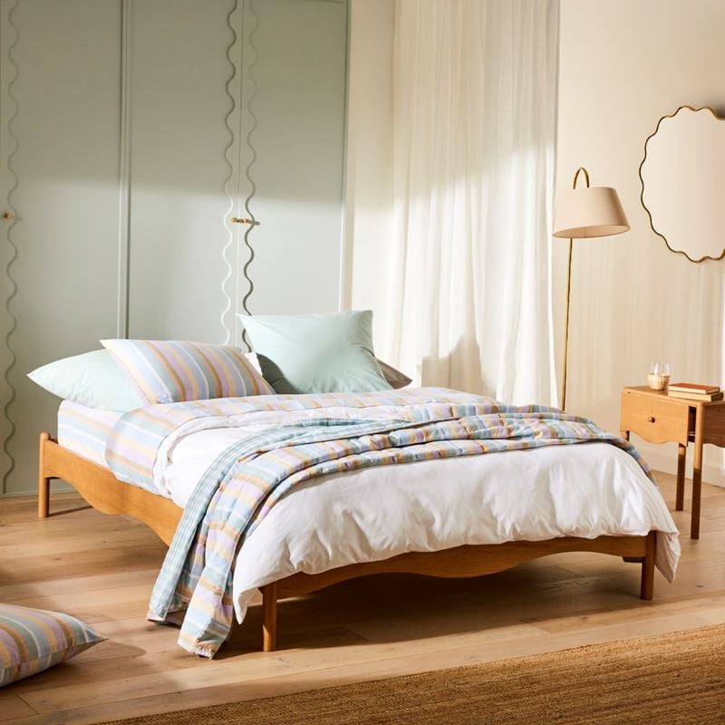 Broadway Gold & Natural Floor Light