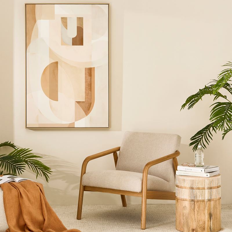 Modernist Natural Geo Canvas