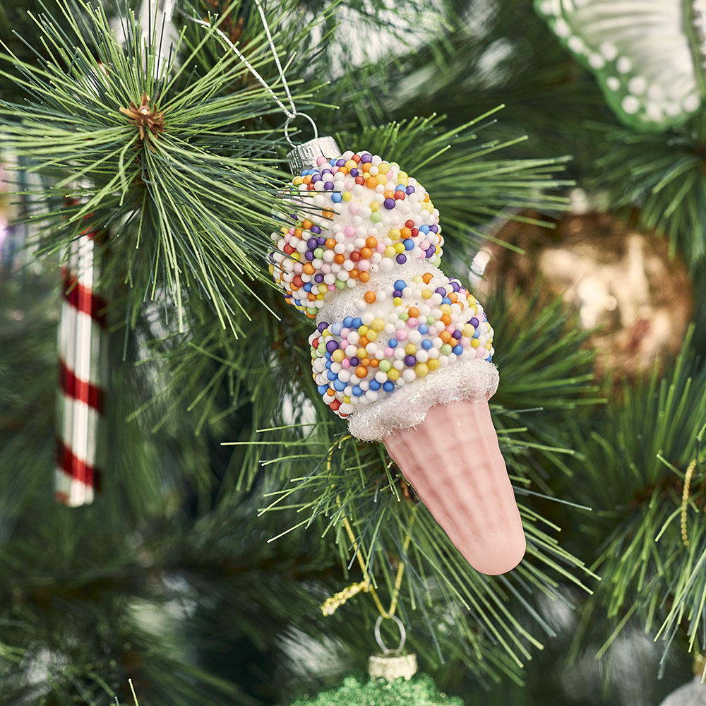 Vintage Glass Freckle Ice Cream Decoration