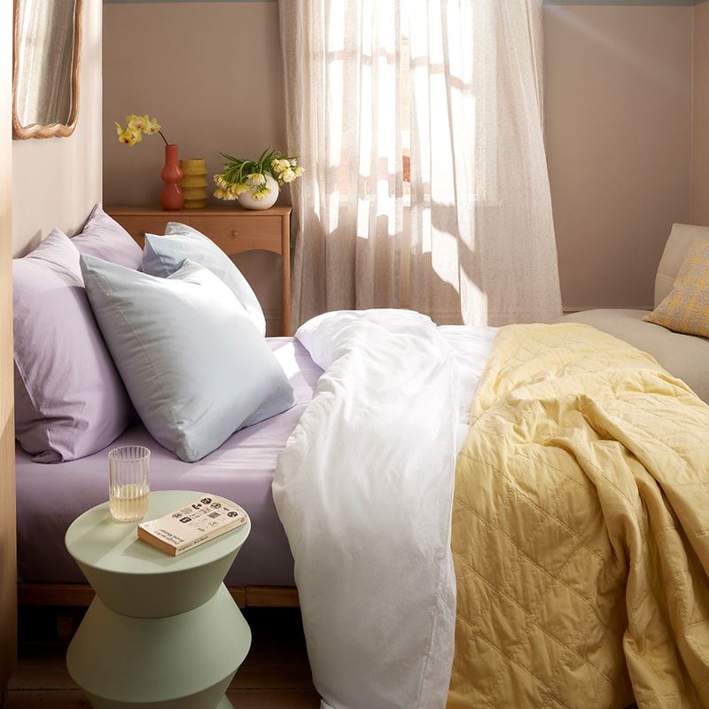 Stonewashed Cotton Dusty Lemon Quilted Coverlet Separates