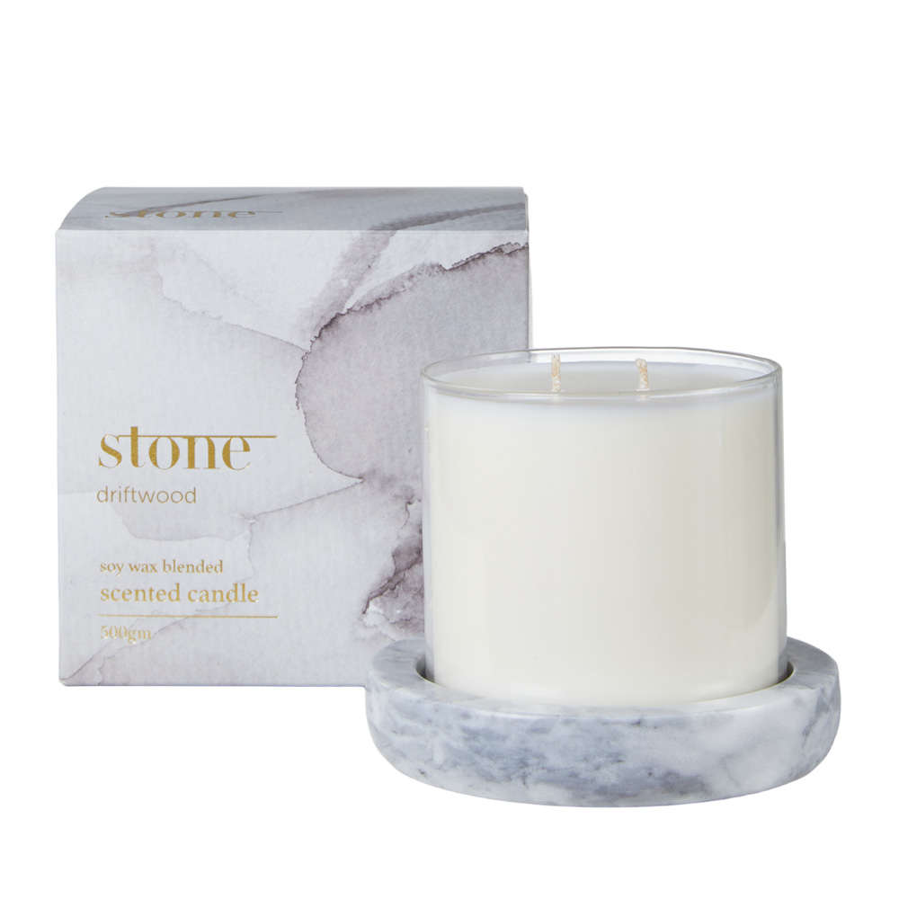Stone Driftwood Candle 500g