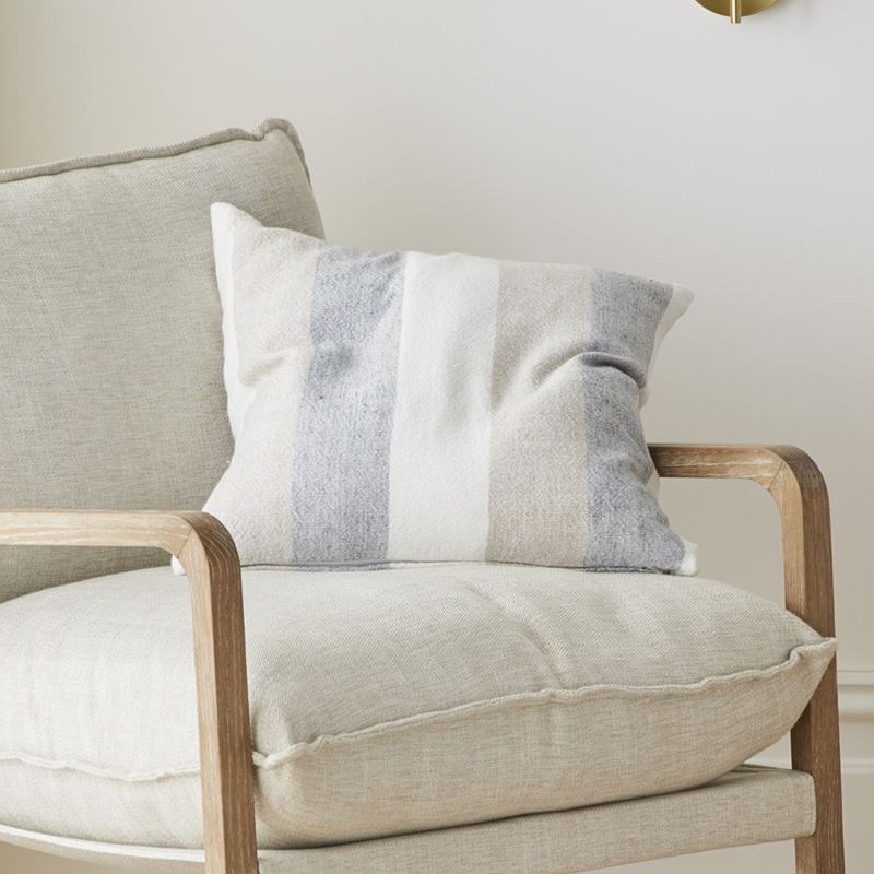 Cabo Natural & Blue Stripe Cushion