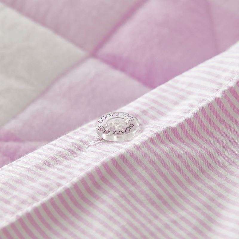 Mickey Gingham Lilac Quilted Quilt Cover Set