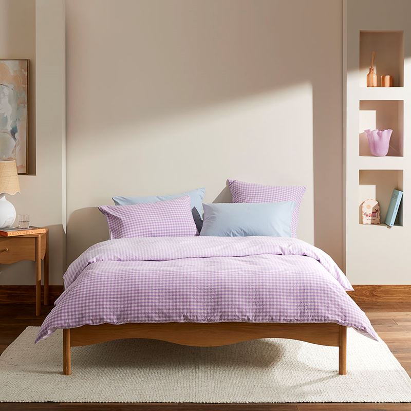 Carrie Lilac Gingham Quilt Cover Set + Separates
