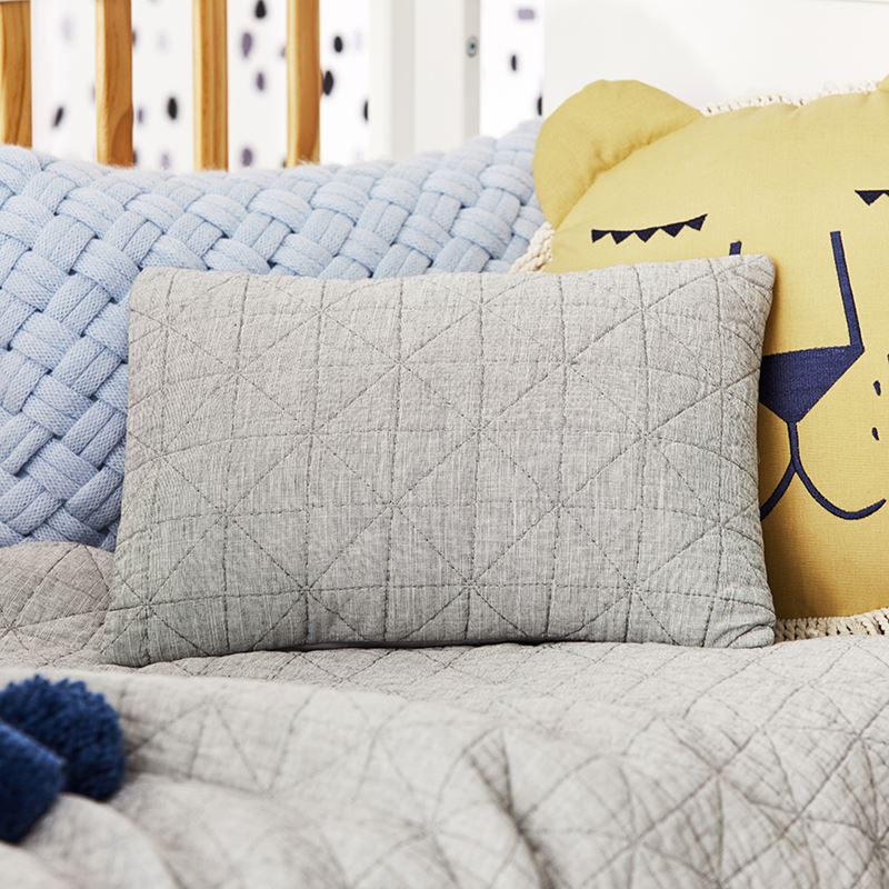 Elvis Grey Quilted Cot Quilt Cover Set