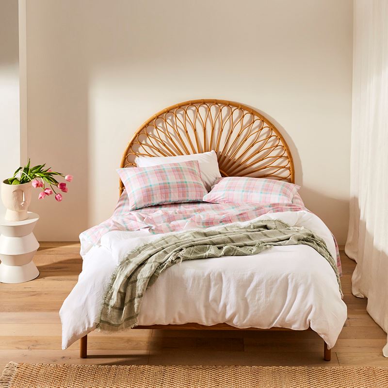 Coral Check Printed Sheet Set