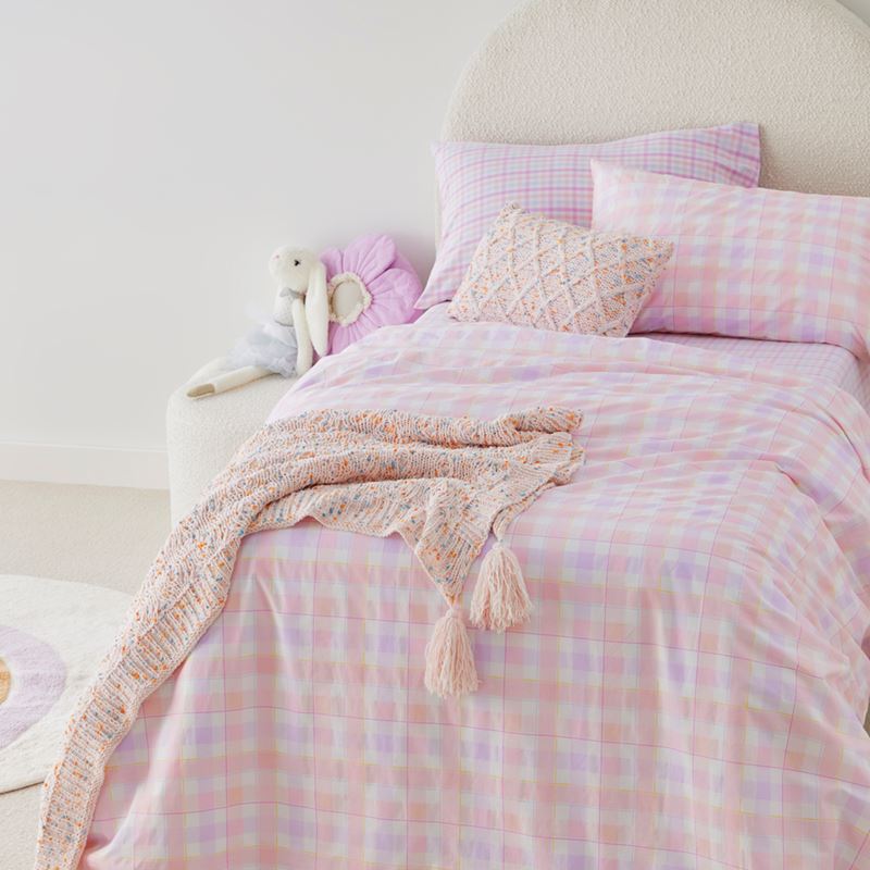 Cameron Check Pink Quilt Cover Set