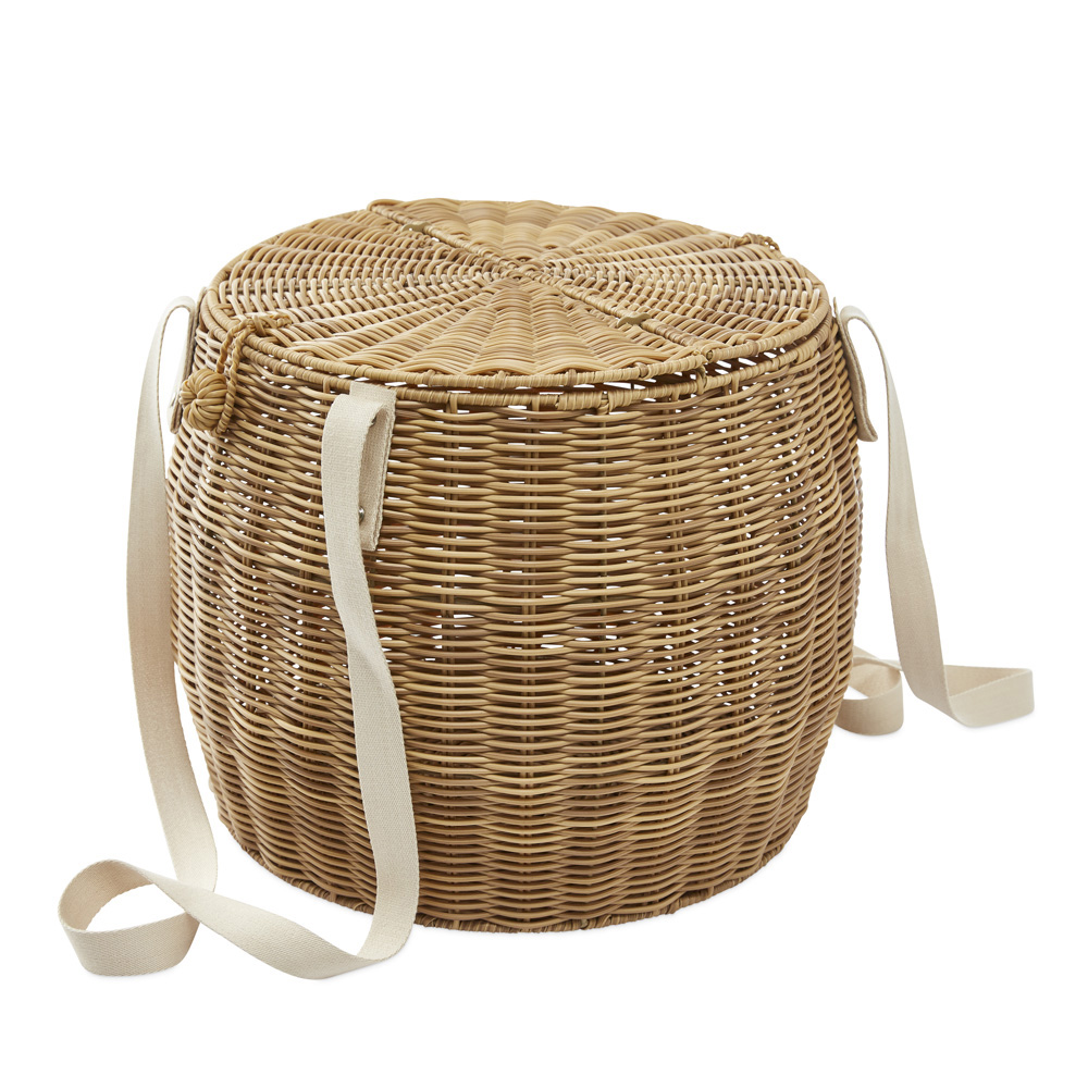 Rosie Natural Round Picnic Basket
