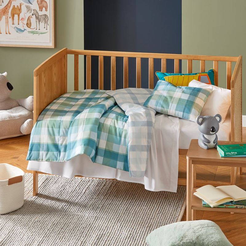 Ollie Gingham Fern Quilt Cover Set