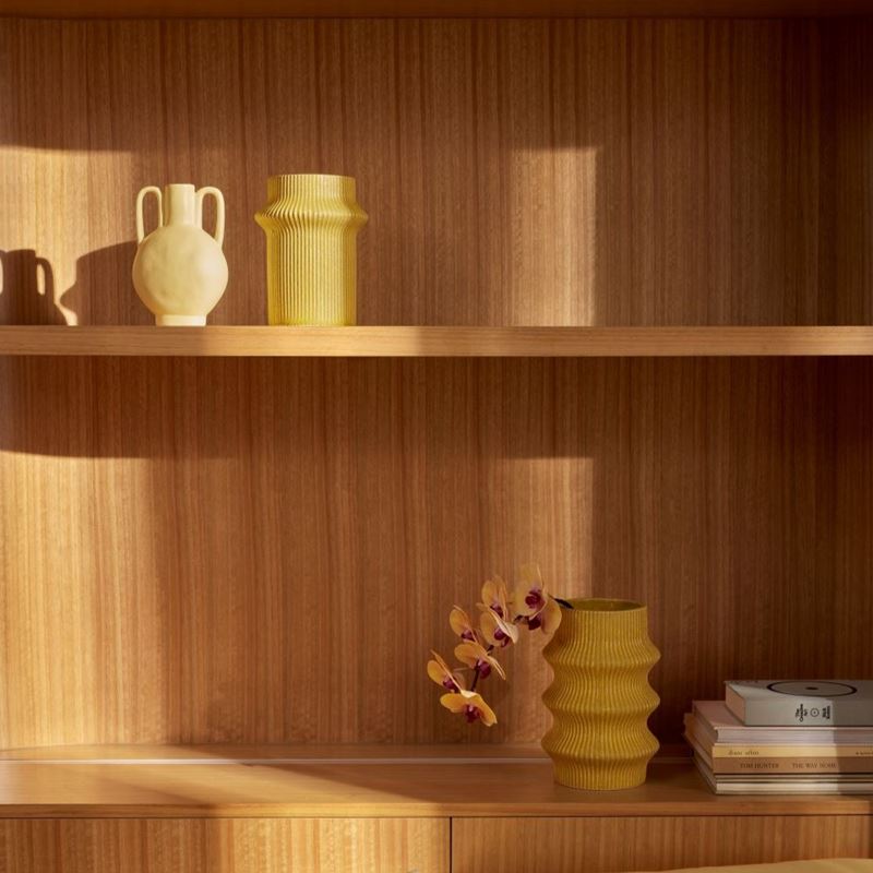 Citron Yellow Ripple Vase