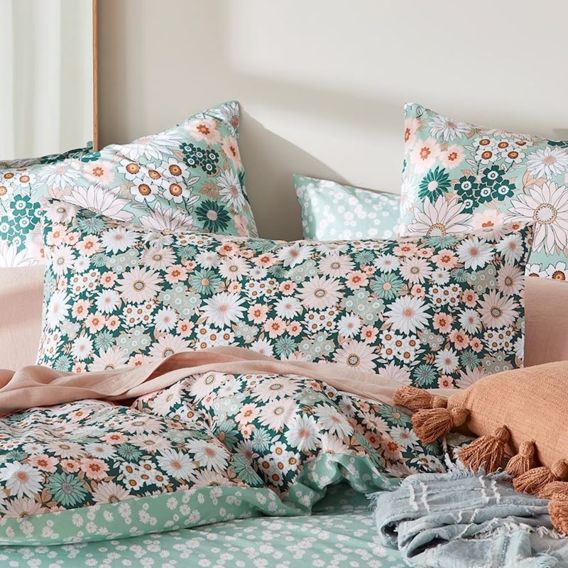 Phoebe Floral Green Quilt Cover Set + Separates