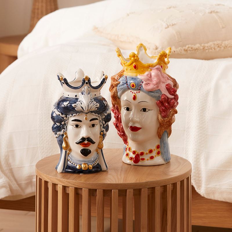 Mondello Head Blue & White Vase