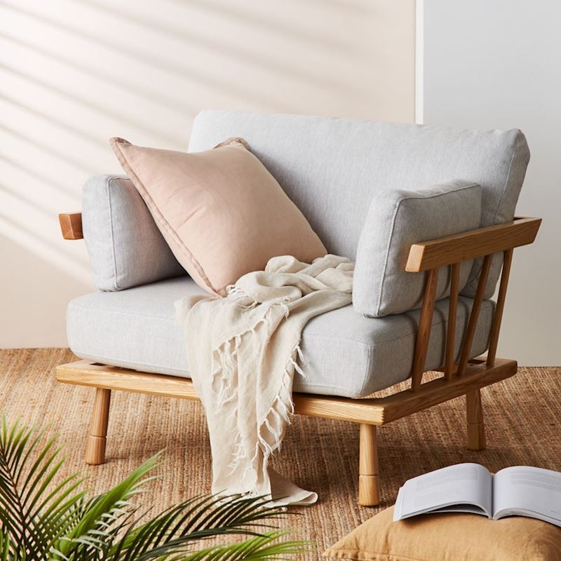 Belgian Nude Pink Vintage Washed Linen Cushion