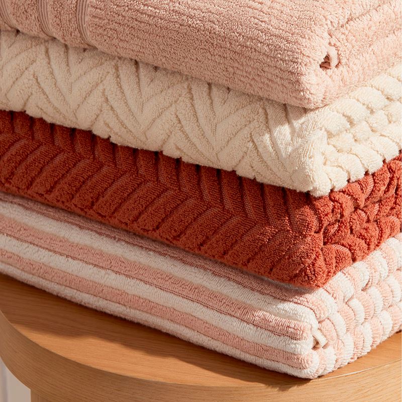 European Sophia Paprika & Nude Pink Turkish Cotton Towel Range