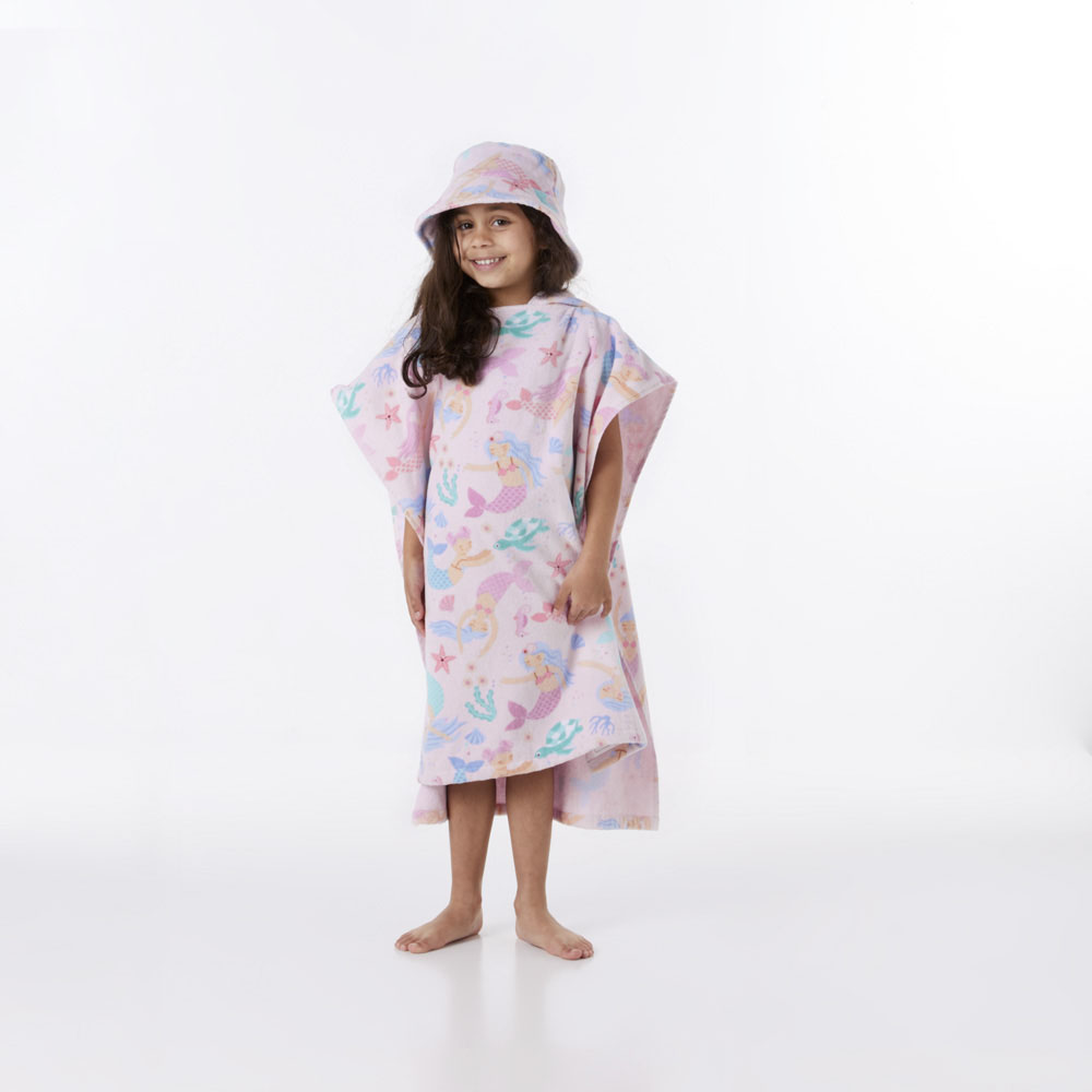 Mermaid Dreams Kids Hooded Beach Towel