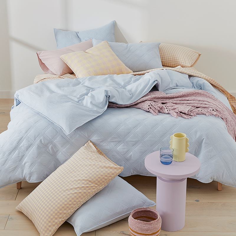 Smith Quilted Blue Chambray Quilt Cover Separates