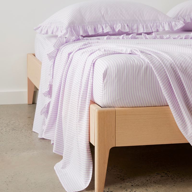 Ruffle Lilac Stripe Sheet Set
