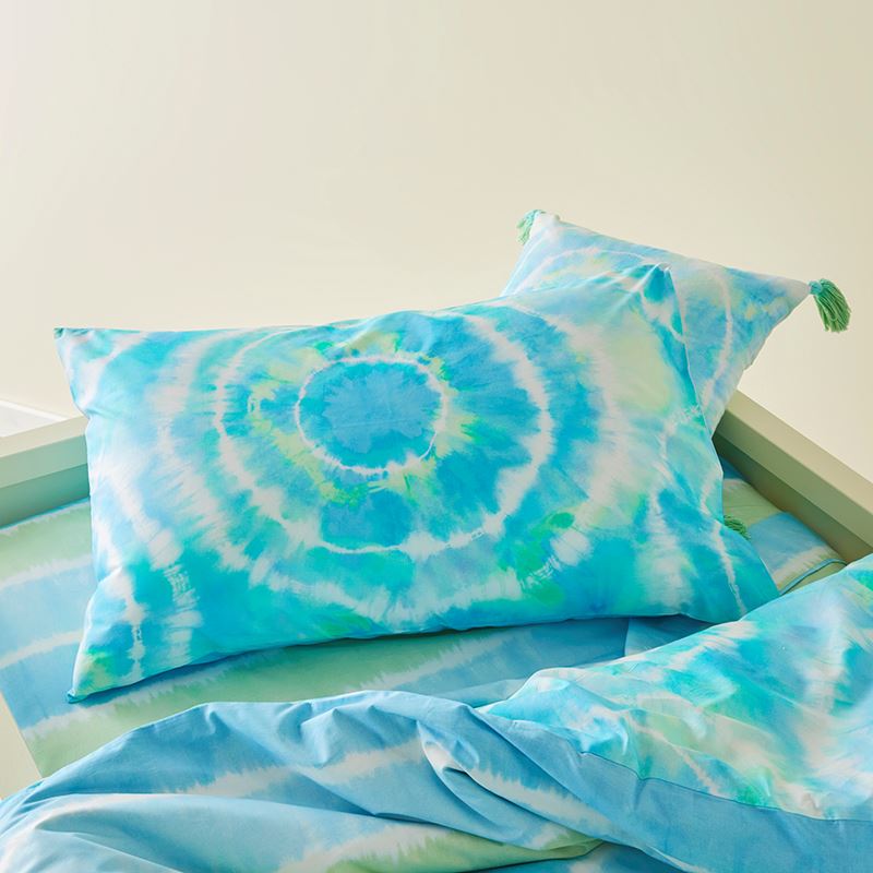 Zephyr Tie Dye Aqua Quilt Cover Set