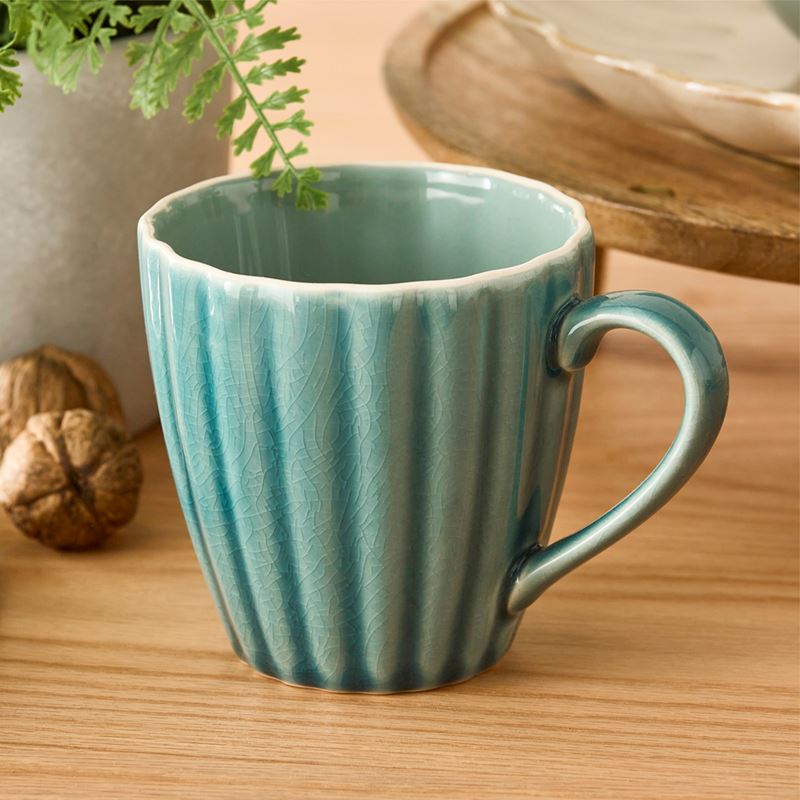 Adeline Scallop Teal Servingware