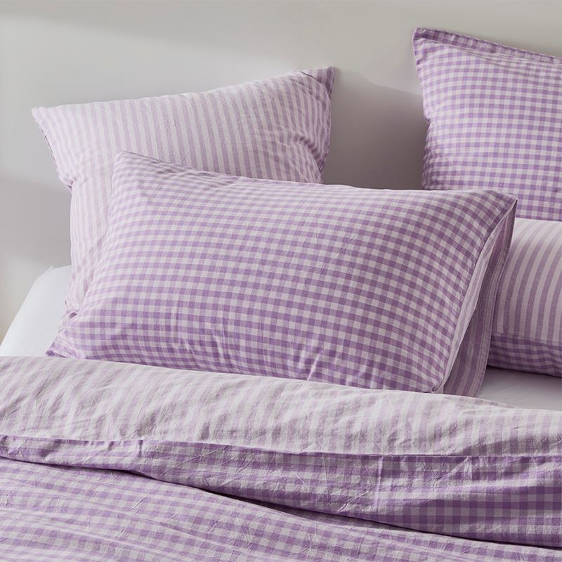 Carrie Lilac Gingham Quilt Cover Set + Separates