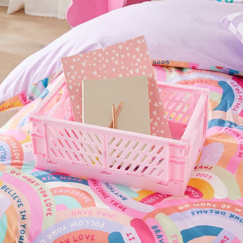 Foldable Pink Large Storage Boxes Pack of 2