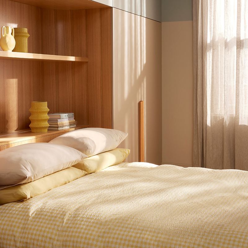 Talia French Butter Check Quilt Cover Set + Separates