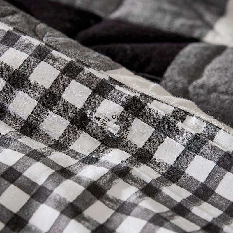 Yarn Dyed Black Gingham Quilted Quilt Cover Set