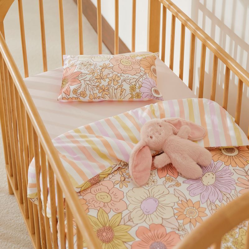 Farrah Sunset Floral Cot Quilt Cover Set