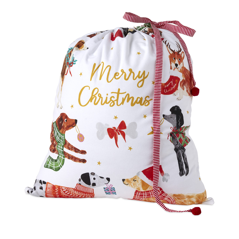 Festive Dogs Santa Sack