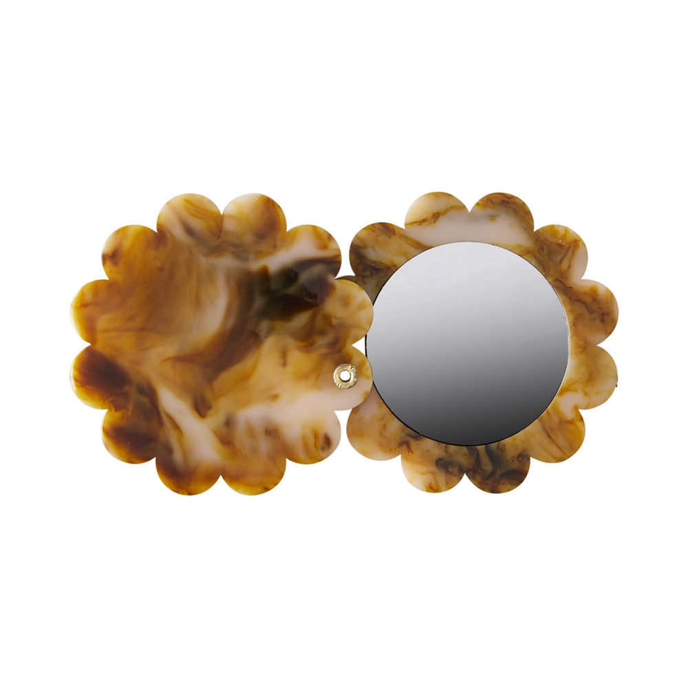 Luna Tortoiseshell Resin Compact Mirror
