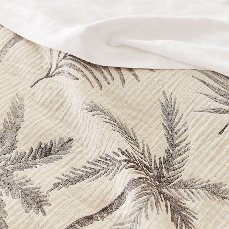 Palm Breeze Natural Jacquard Quilt Cover Separates