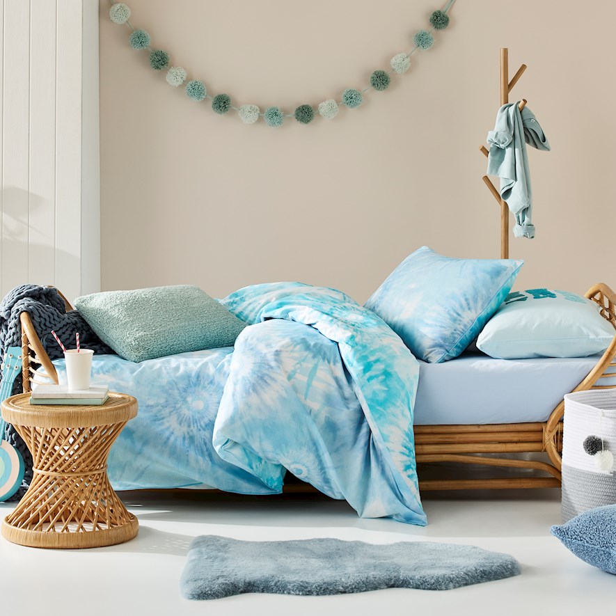 Tie Dye Blue Quilt Cover Set