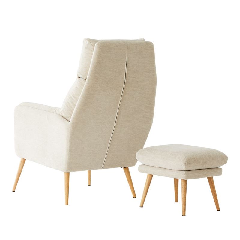 Anderson Natural 1 Seater Chair & Foot Rest