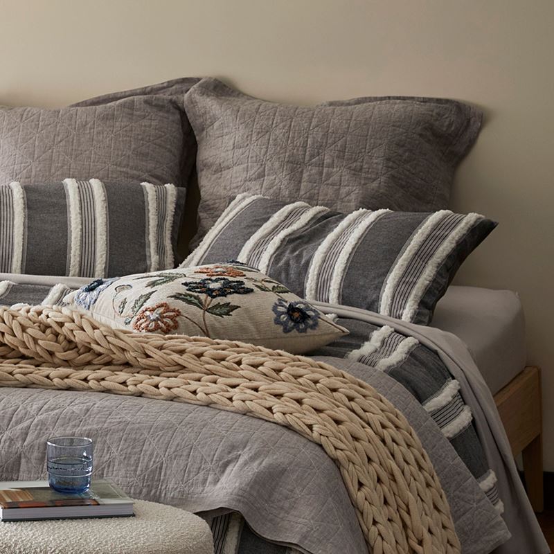 Taylor Grey Tufted Quilt Cover Separates