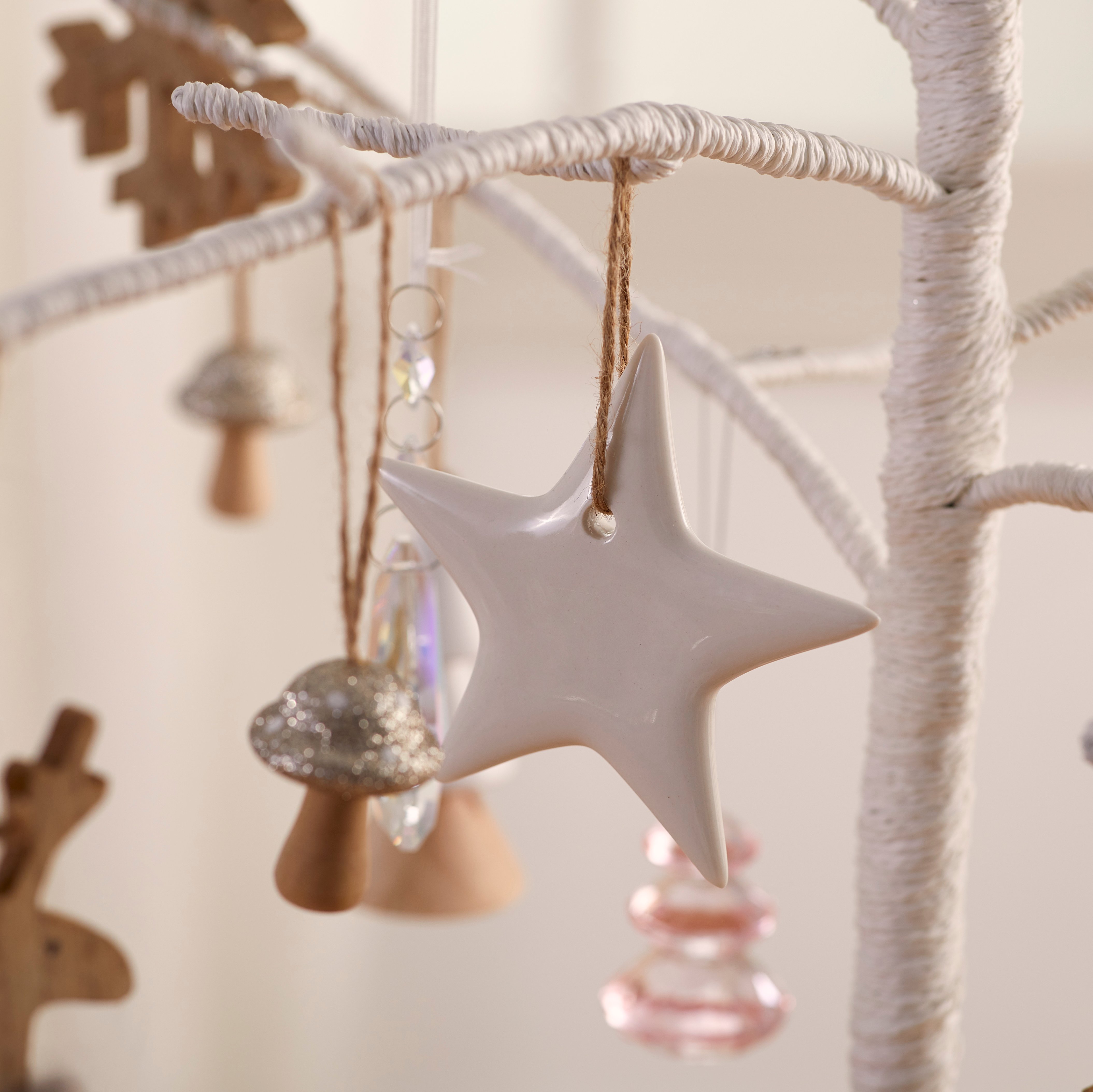 Luxe White Ceramic Star Decoration