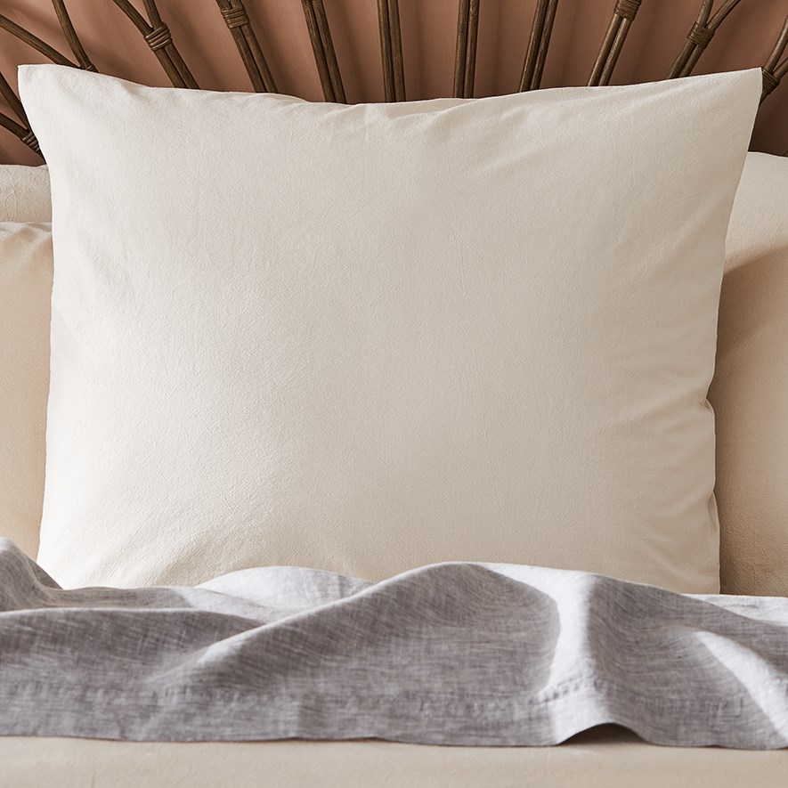 Stonewashed Cotton Sand Pillowcase